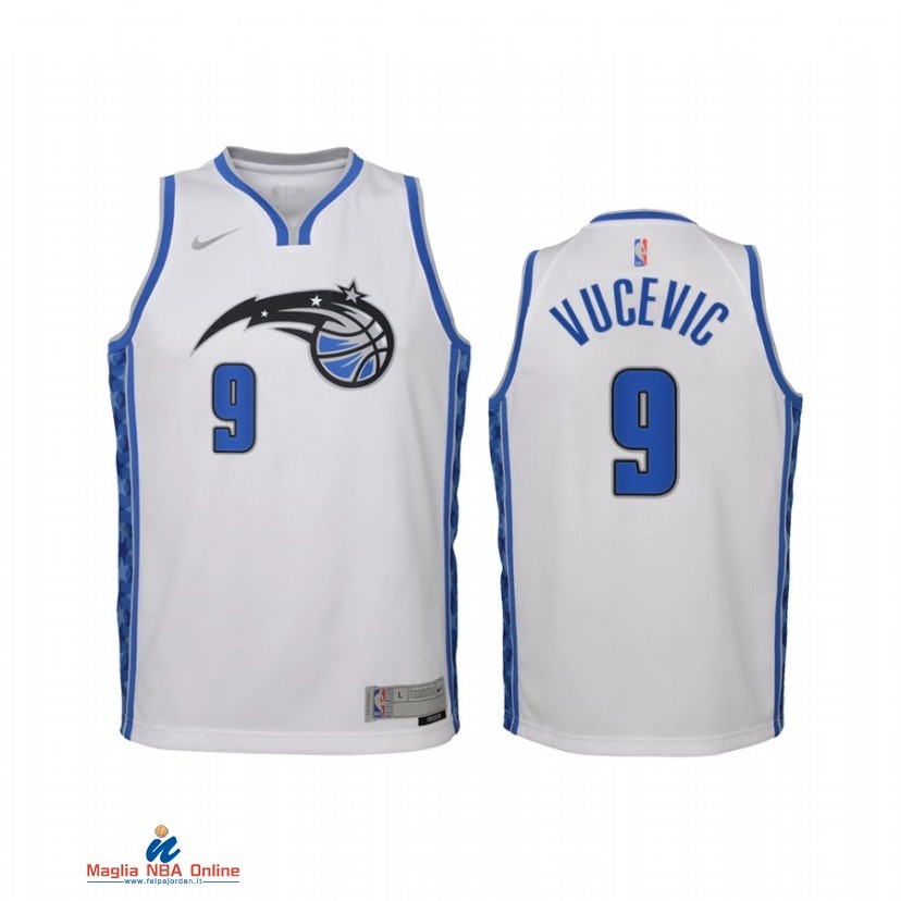 Maglia NBA Bambino Earned Edition Orlando Magic NO.9 Nikola Vucevic Bianco 2021