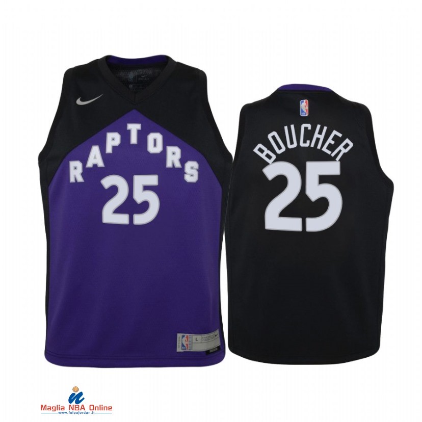 Maglia NBA Bambino Earned Edition Toronto Raptors NO.25 Chris Boucher Porpora 2021