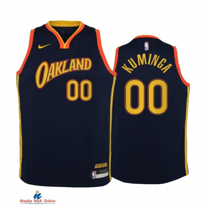 Maglia NBA Bambino Golden State Warriors NO.00 Jonathan Kuminga Marino Città 2021