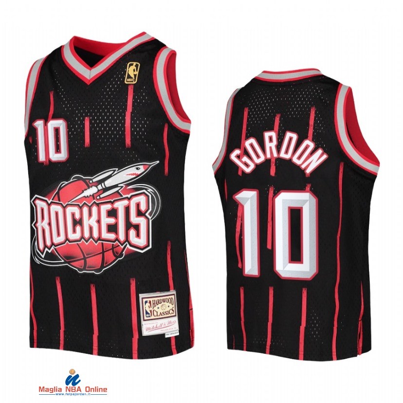 Maglia NBA Bambino Houston Rockets NO.10 Eric Gordon Nero Hardwood Classics