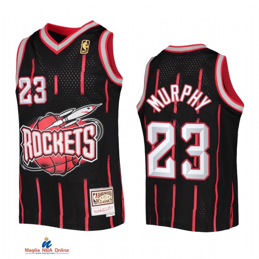 Maglia NBA Bambino Houston Rockets NO.23 Calvin Murphy Nero Hardwood Classics