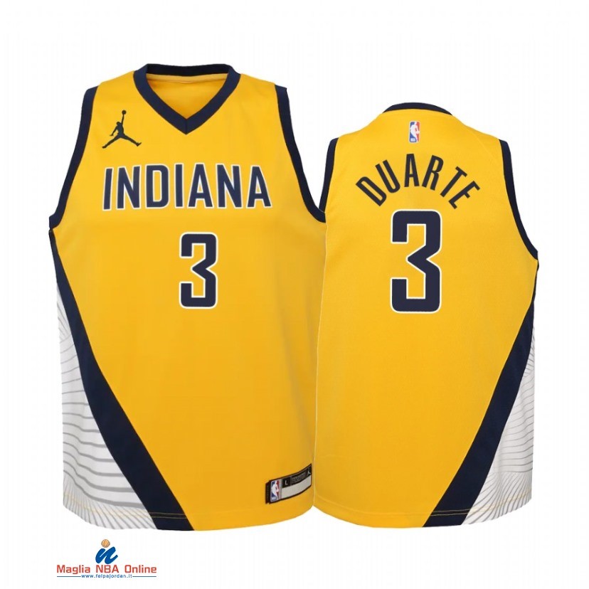 Maglia NBA Bambino Indiana Pacers NO.3 Chris Duarte Oro Statement 2021