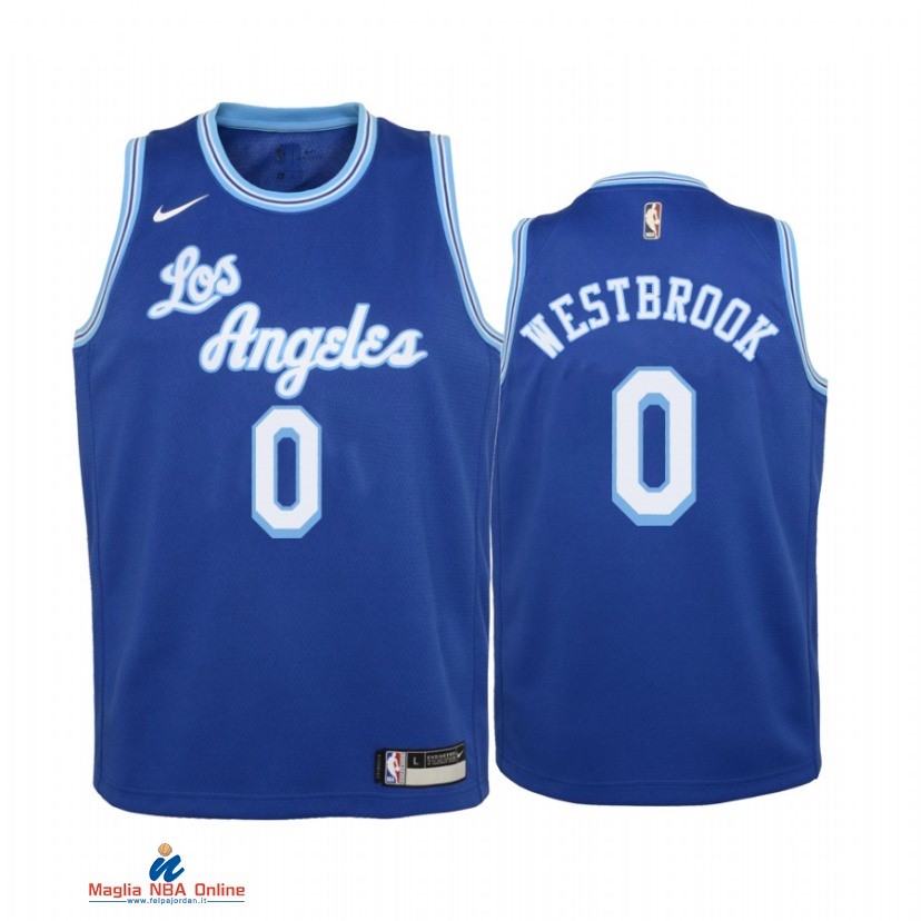 Maglia NBA Bambino Los Angeles Lakers NO.0 Russell Westbrook Blu 2021-22