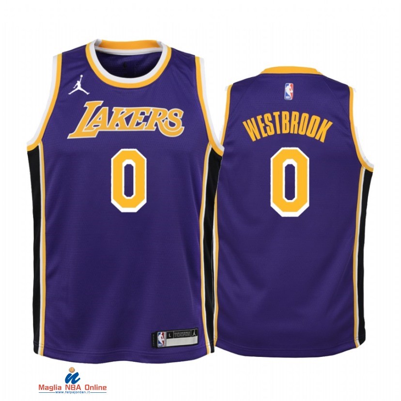 Maglia NBA Bambino Los Angeles Lakers NO.0 Russell Westbrook Porpora Statement 2021-22