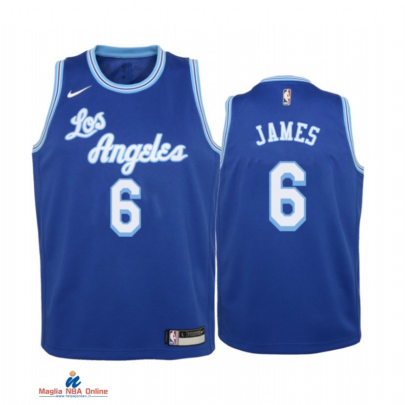 Maglia NBA Bambino Los Angeles Lakers NO.6 LeBron James Blu 2021-22