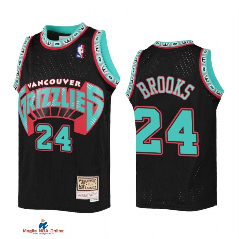 Maglia NBA Bambino Memphis Grizzlies NO.24 Dillon Brooks Nero Throwback