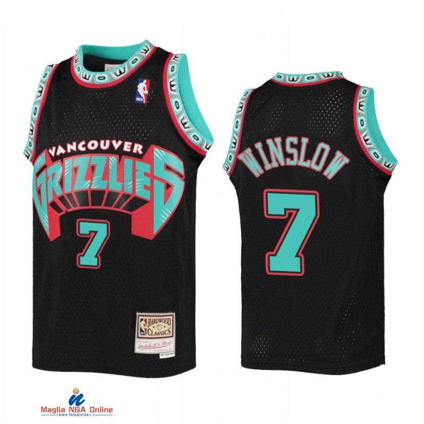 Maglia NBA Bambino Memphis Grizzlies NO.7 Justise Winslow Nero Throwback