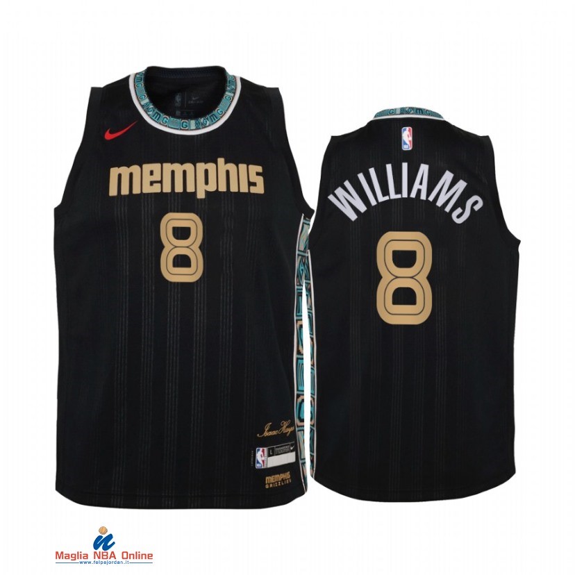 Maglia NBA Bambino Memphis Grizzlies NO.8 Ziaire Williams Nero Città 2021