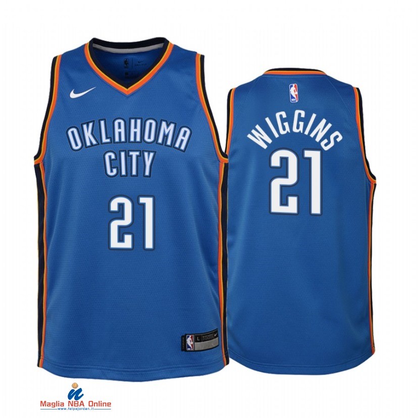 Maglia NBA Bambino Oklahoma City Thunder NO.21 Aaron Wiggins Blu Icon 2021