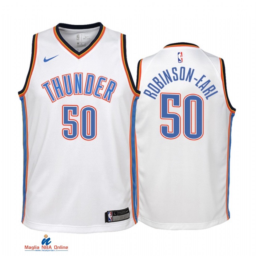 Maglia NBA Bambino Oklahoma City Thunder NO.5 Jeremiah Robinson Earl Bianco Association 2021