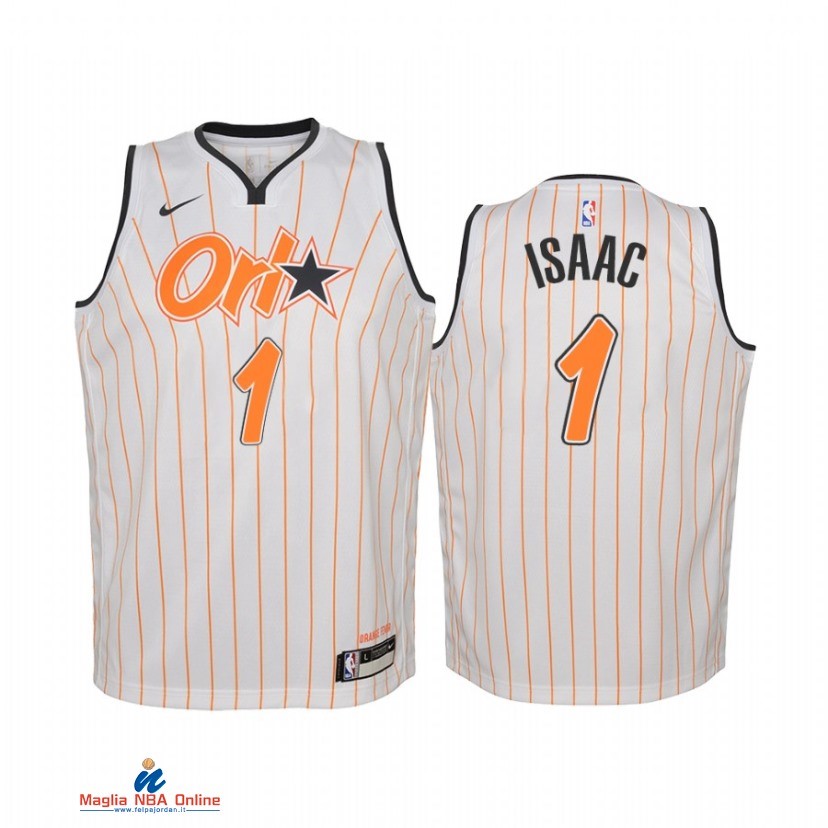 Maglia NBA Bambino Orlando Magic NO.1 Jonathan Isaac Bianco Città 2020-21