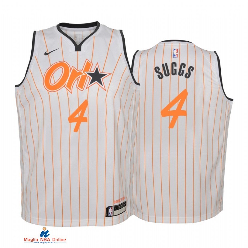 Maglia NBA Bambino Orlando Magic NO.4 Jalen Suggs Bianco Città 2020-21