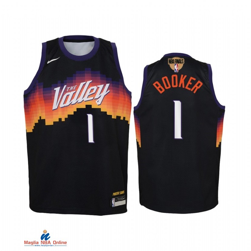 Maglia NBA Bambino Phoenix Suns NO.1 Devin Booker Nero Città 2021