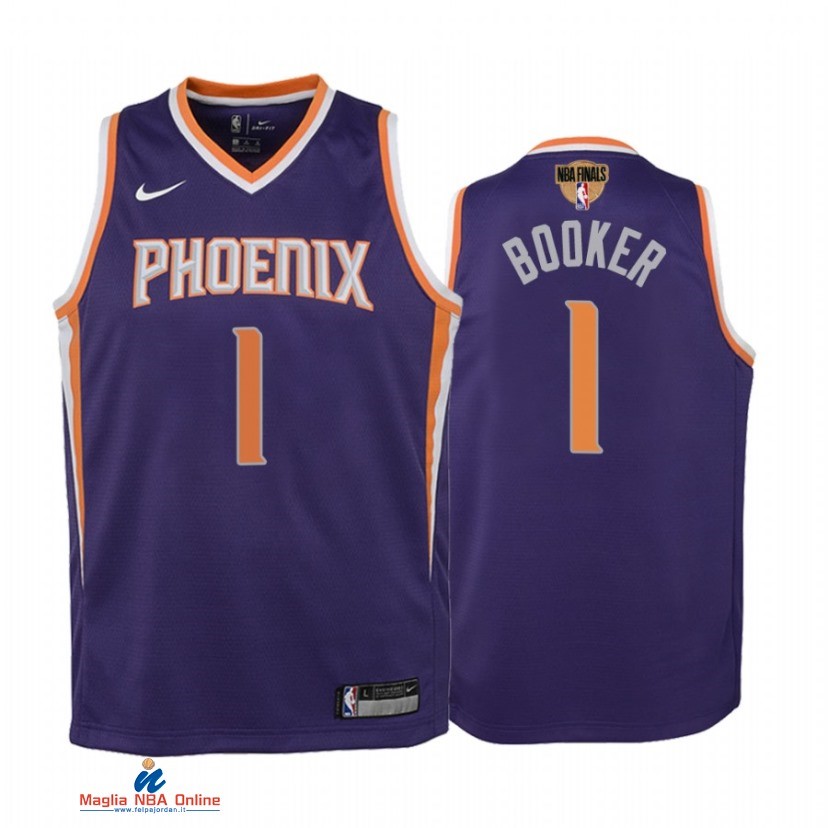 Maglia NBA Bambino Phoenix Suns NO.1 Devin Booker Porpora Icon 2021