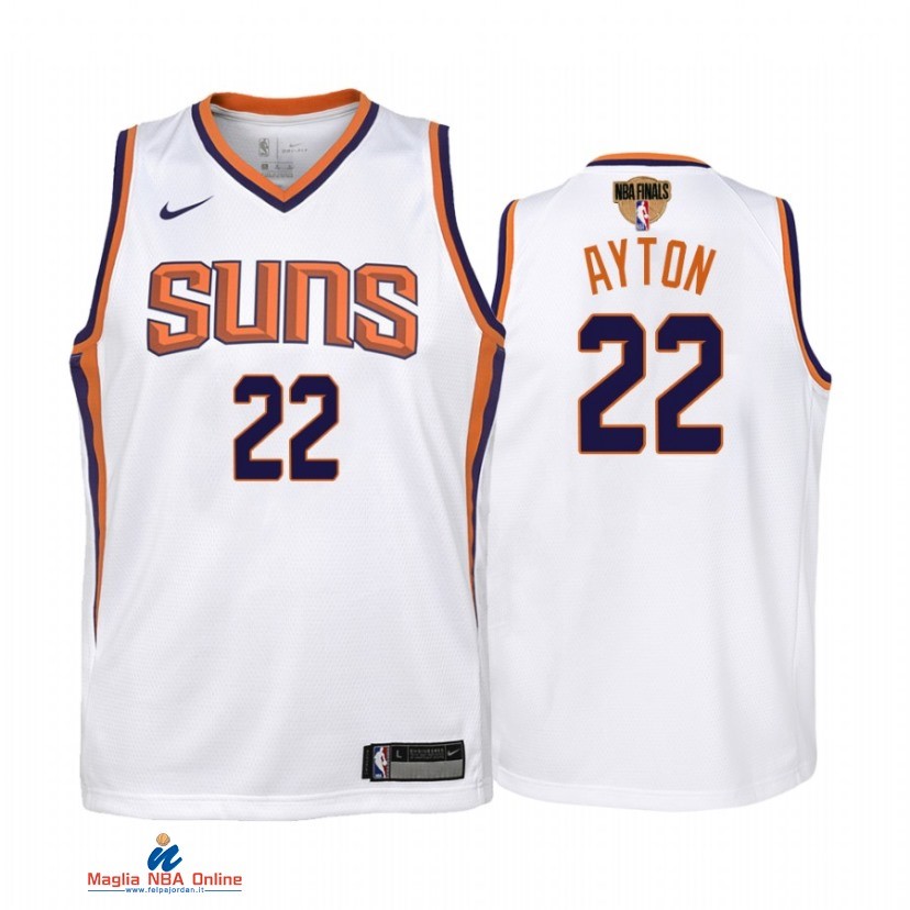 Maglia NBA Bambino Phoenix Suns NO.22 Deandre Ayton Bianco Association 2021