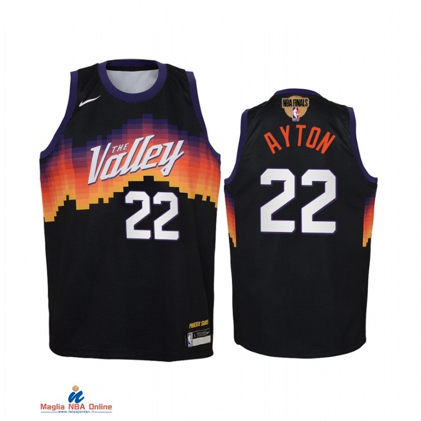 Maglia NBA Bambino Phoenix Suns NO.22 Deandre Ayton Nero Città 2021