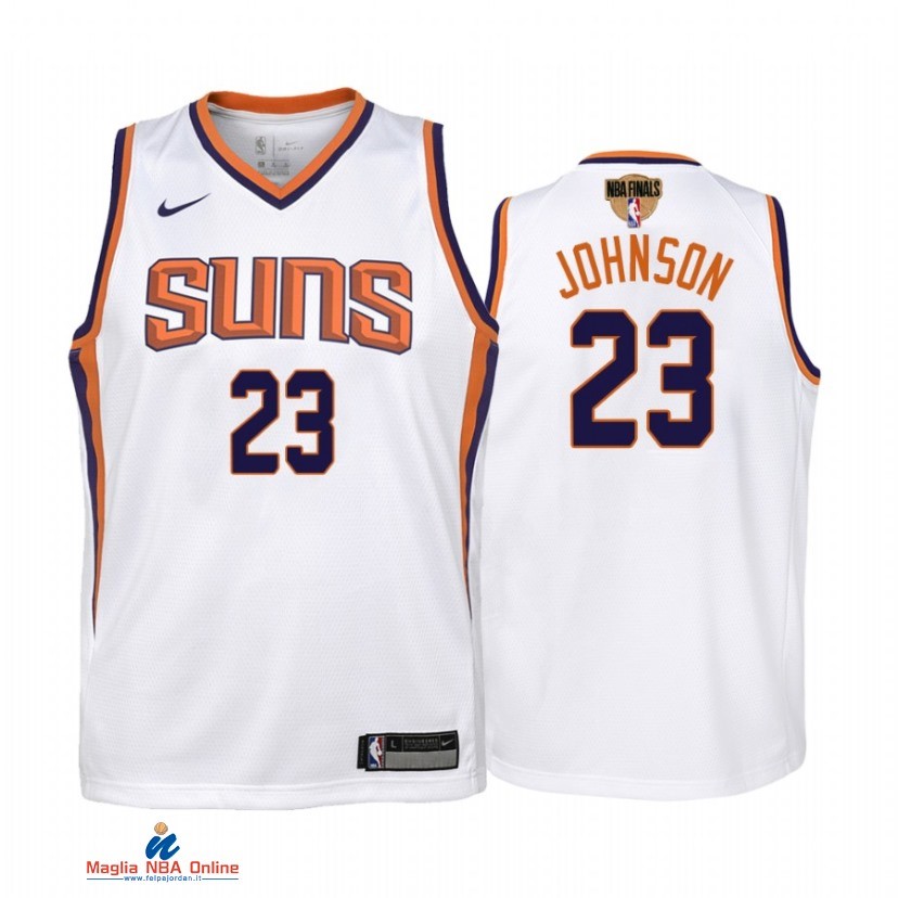 Maglia NBA Bambino Phoenix Suns NO.23 Cameron Johnson Bianco Association 2021