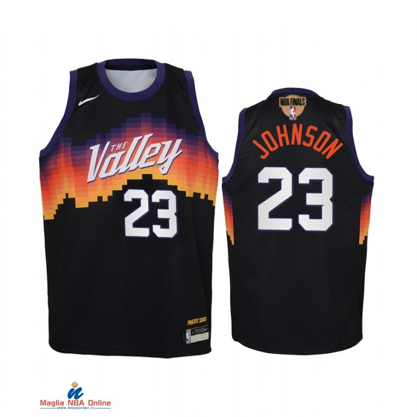 Maglia NBA Bambino Phoenix Suns NO.23 Cameron Johnson Nero Città 2021