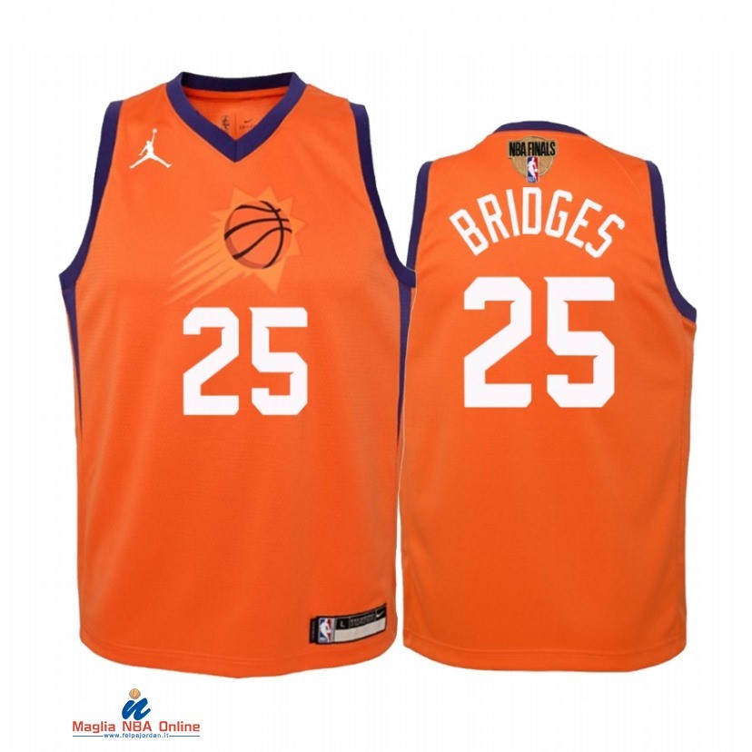 Maglia NBA Bambino Phoenix Suns NO.25 Mikal Bridges Arancia Statement 2021