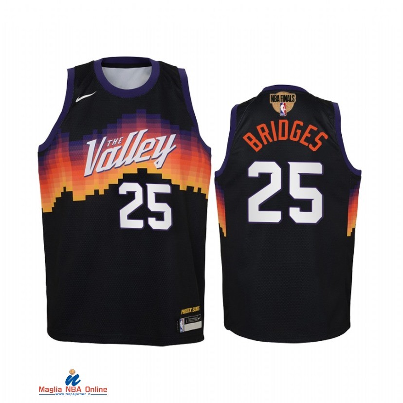 Maglia NBA Bambino Phoenix Suns NO.25 Mikal Bridges Nero Città 2021