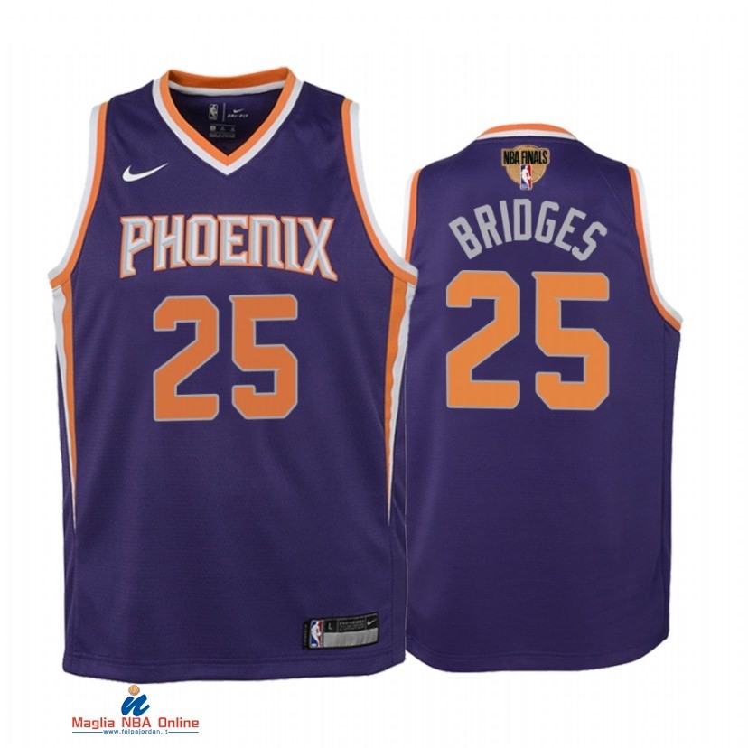 Maglia NBA Bambino Phoenix Suns NO.25 Mikal Bridges Porpora Icon 2021