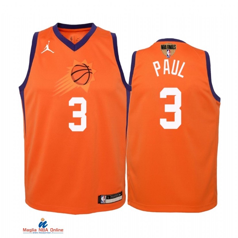 Maglia NBA Bambino Phoenix Suns NO.3 Chris Paul Arancia Statement 2021