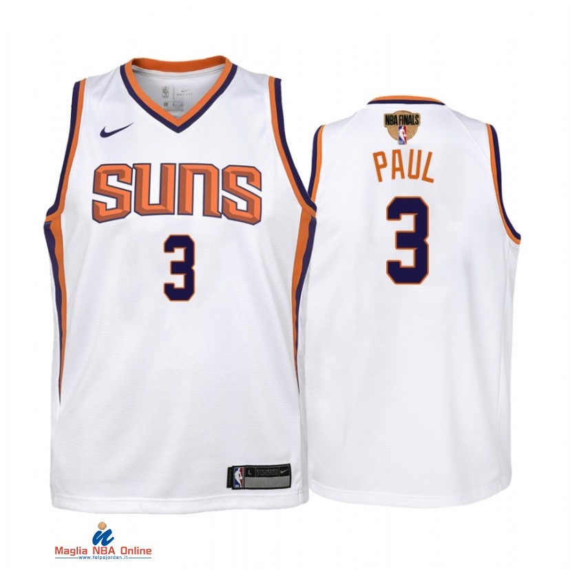 Maglia NBA Bambino Phoenix Suns NO.3 Chris Paul Bianco Association 2021