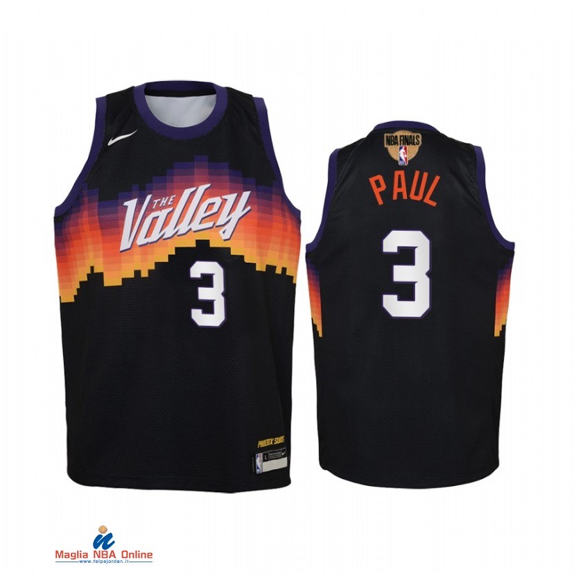 Maglia NBA Bambino Phoenix Suns NO.3 Chris Paul Nero Città 2021