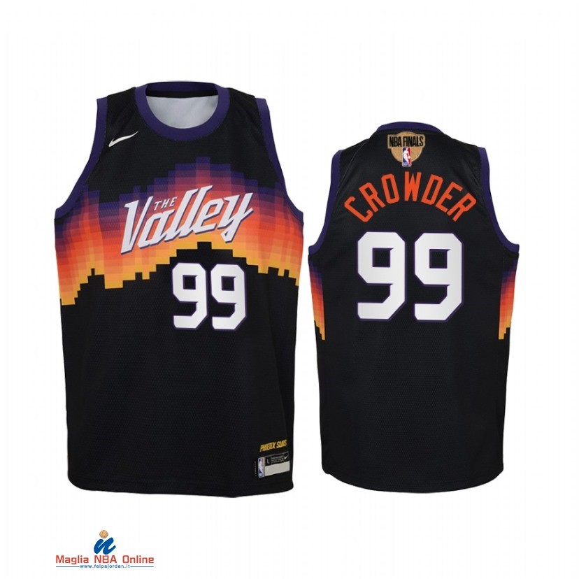 Maglia NBA Bambino Phoenix Suns NO.99 Jae Crowder Nero Città 2021