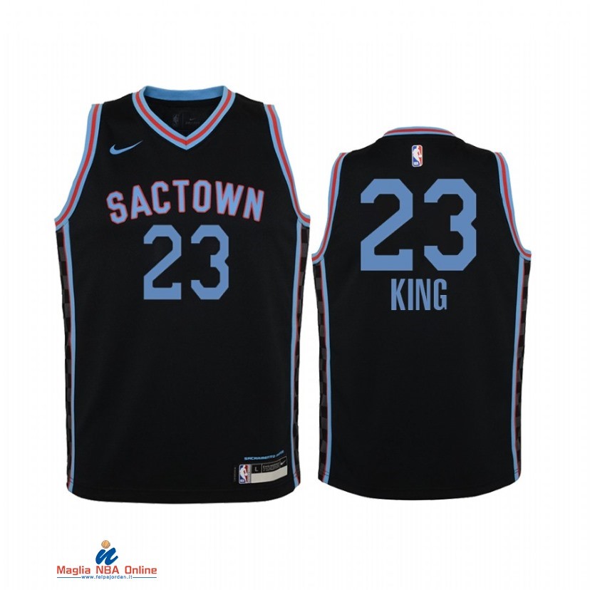 Maglia NBA Bambino Sacramento Kings NO.23 Louis King Nero Città 2021