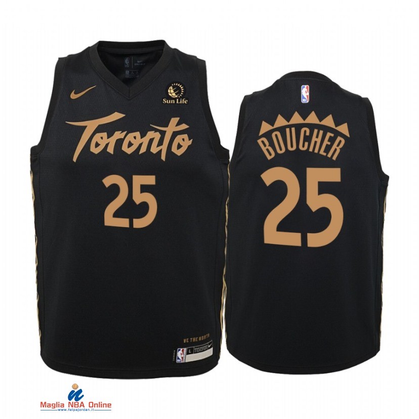 Maglia NBA Bambino Toronto Raptors NO.25 Chris Boucher Nero Città 2019-20