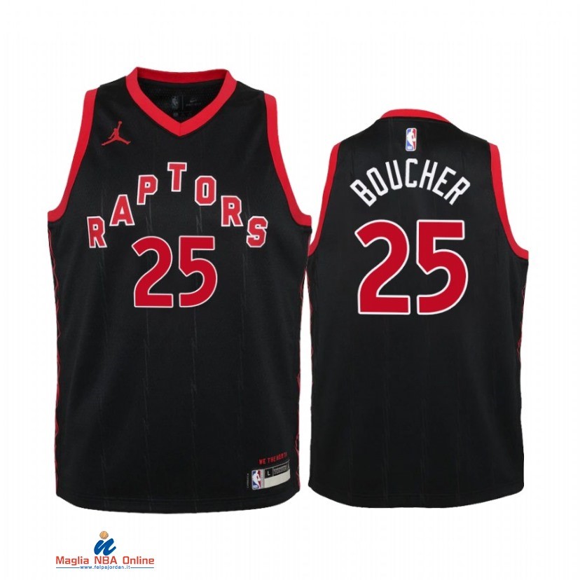 Maglia NBA Bambino Toronto Raptors NO.25 Chris Boucher Nero Statement 2020-21