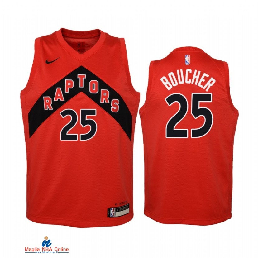 Maglia NBA Bambino Toronto Raptors NO.25 Chris Boucher Rosso Icon 2020-21