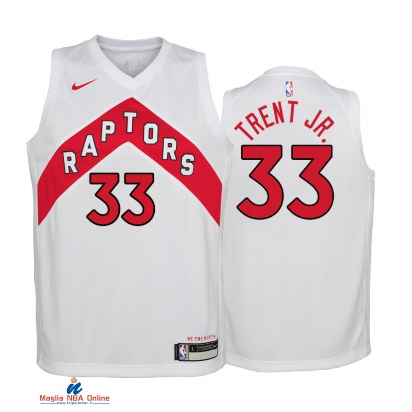 Maglia NBA Bambino Toronto Raptors NO.33 Gary Trent Jr. Bianco Association 2021