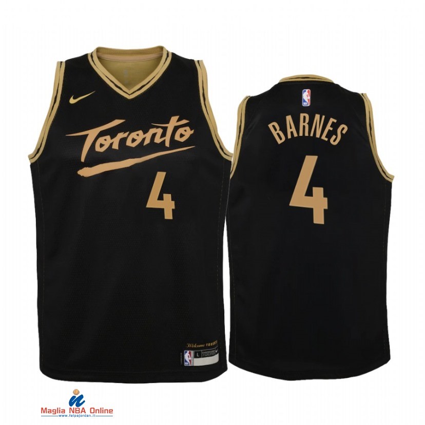 Maglia NBA Bambino Toronto Raptors NO.4 Scottie Barnes Nero Città 2021