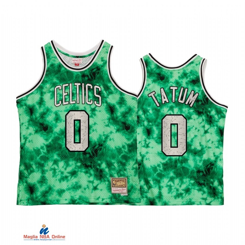 Maglia NBA Boston Celtics NO.0 Jayson Tatum Galaxy Constellation Verde Hardwood Classics 2021