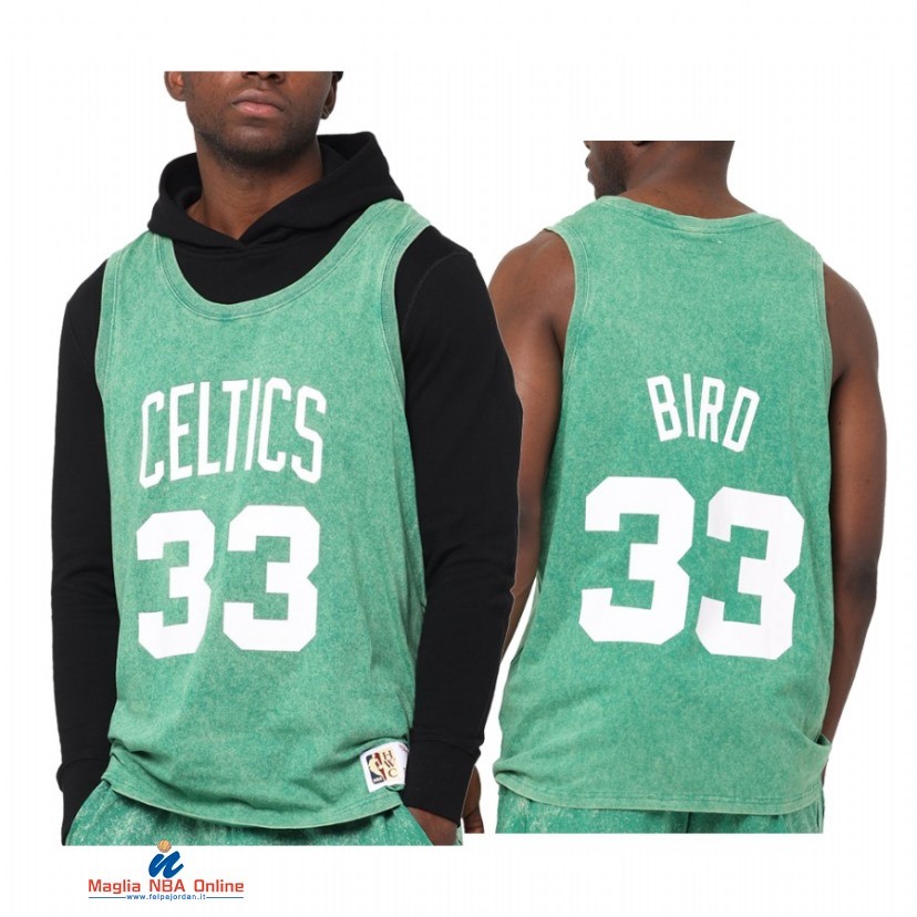 Maglia NBA Boston Celtics NO.0 Larry Bird Verde Hardwood Classics 2021