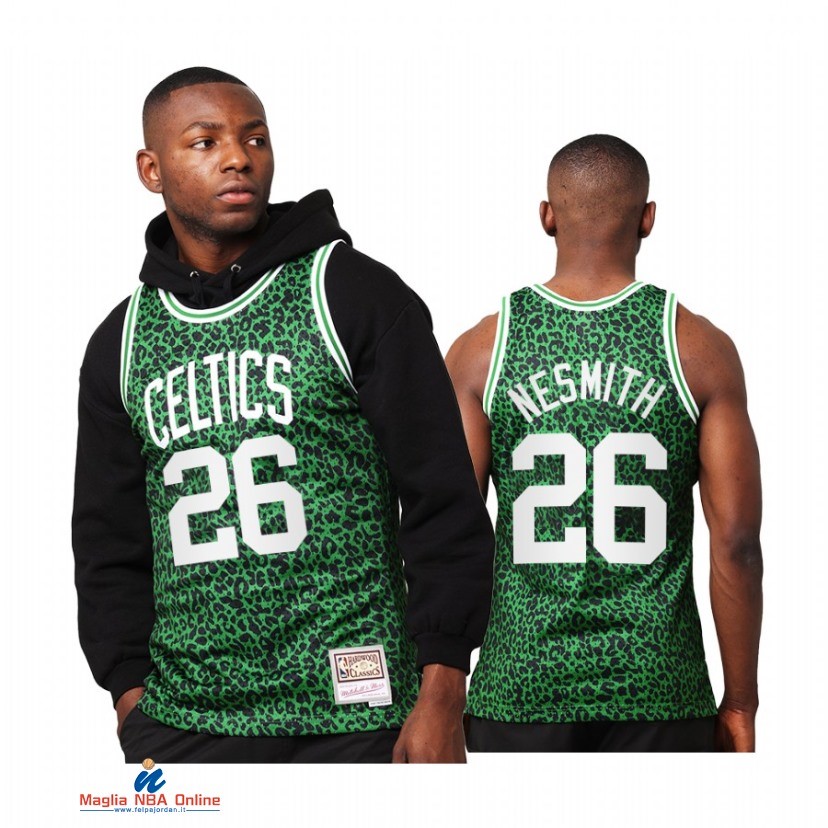 Maglia NBA Boston Celtics NO.26 Aaron Nesmith Wild Life Verde Hardwood Classics