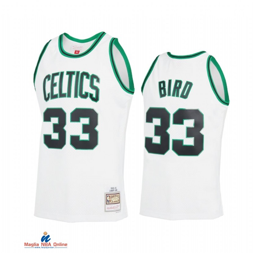 Maglia NBA Boston Celtics NO.33 Larry Bird Reload 2.0 Bianco Hardwood Classics