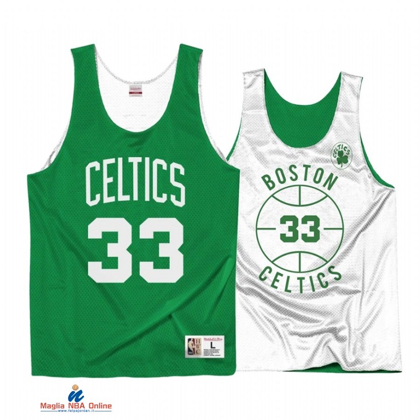 Maglia NBA Boston Celtics NO.33 Larry Bird Verde Throwback Hardwood Classics 2021