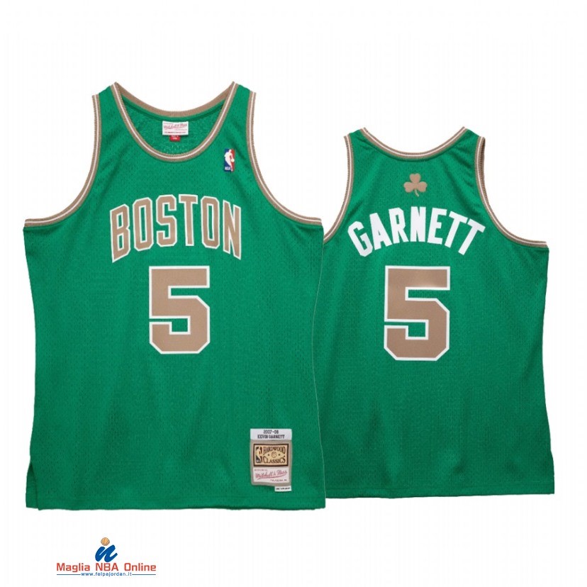 Maglia NBA Boston Celtics NO.5 Kevin Garnett St. Patrick Day Verde Hardwood Classics 2021