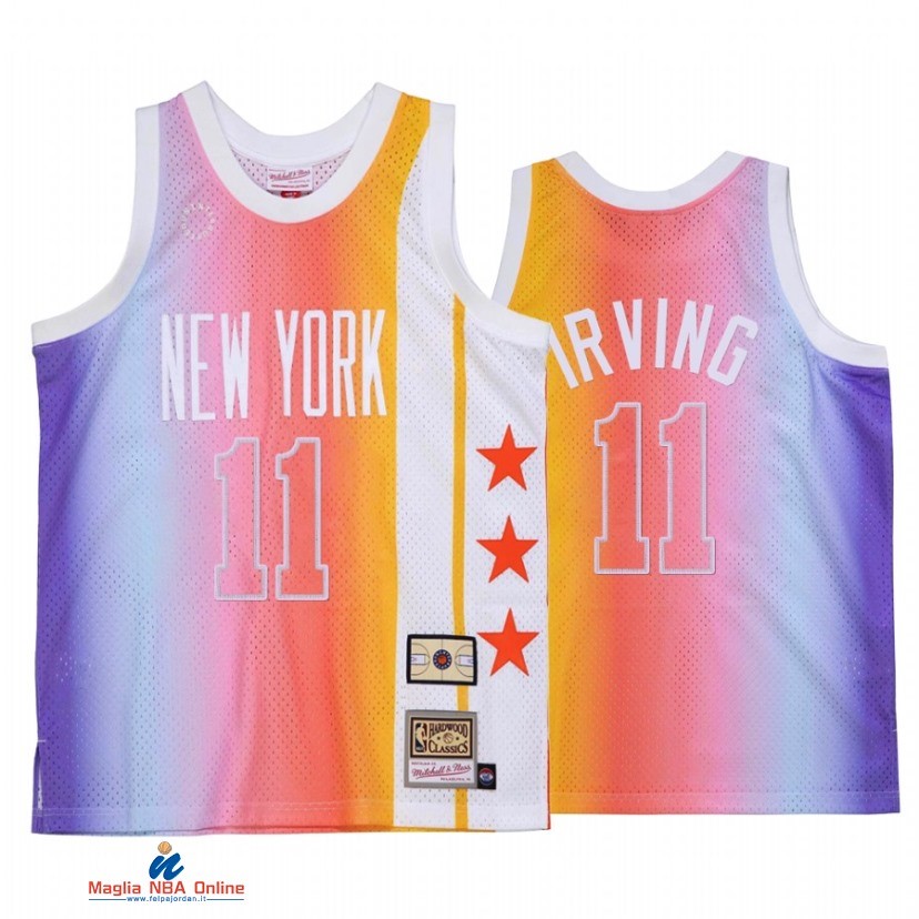 Maglia NBA Brooklyn Nets NO.11 Kyrie Irving Bianco Throwback 2021