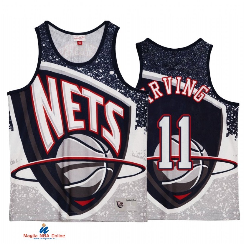 Maglia NBA Brooklyn Nets NO.11 Kyrie Irving Grigio Hardwood Classics 2021