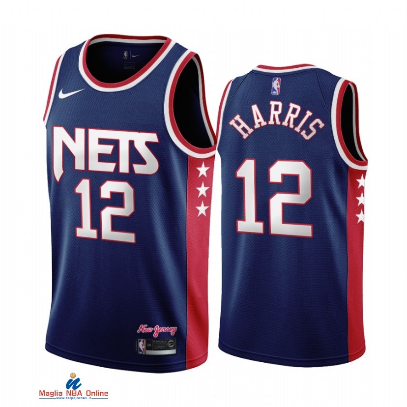 Maglia NBA Brooklyn Nets NO.12 Joe Harris Marino Città Throwback 2021-22