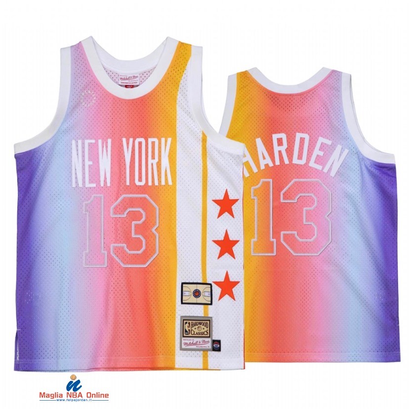 Maglia NBA Brooklyn Nets NO.13 James Harden Bianco Throwback 2021