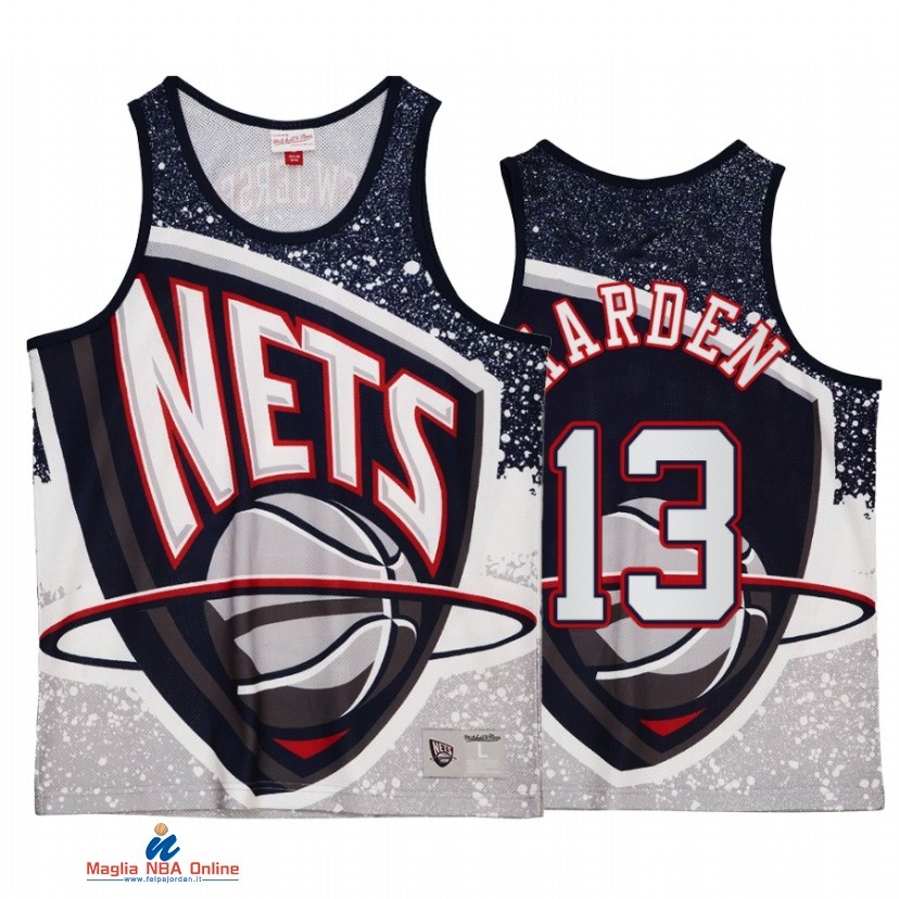 Maglia NBA Brooklyn Nets NO.13 James Harden Grigio Hardwood Classics 2021