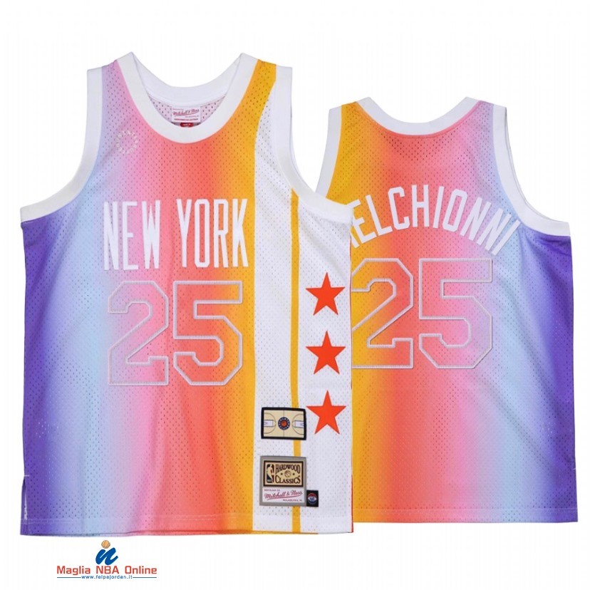 Maglia NBA Brooklyn Nets NO.25 Bill Melchionni Bianco Throwback 2021