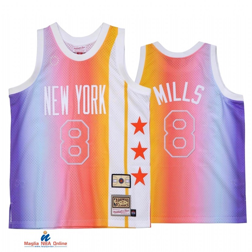 Maglia NBA Brooklyn Nets NO.8 Patty Mills Bianco Throwback 2021