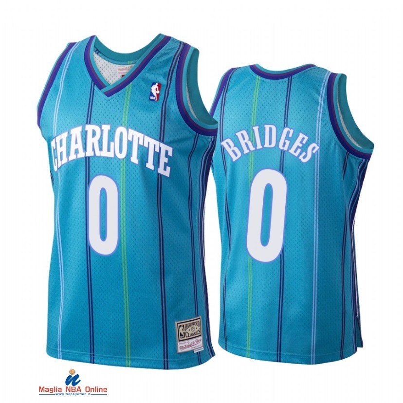 Maglia NBA Charlotte Hornets NO.0 Miles Bridges Teal Hardwood Classics 1999-00