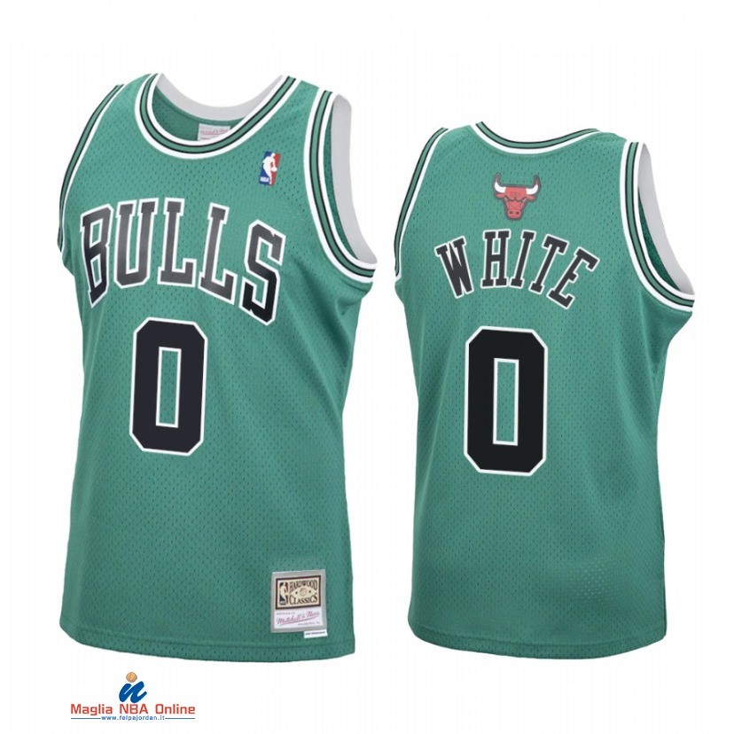 Maglia NBA Chicago Bulls NO.0 Coby White St. Patrick Verde Hardwood Classics